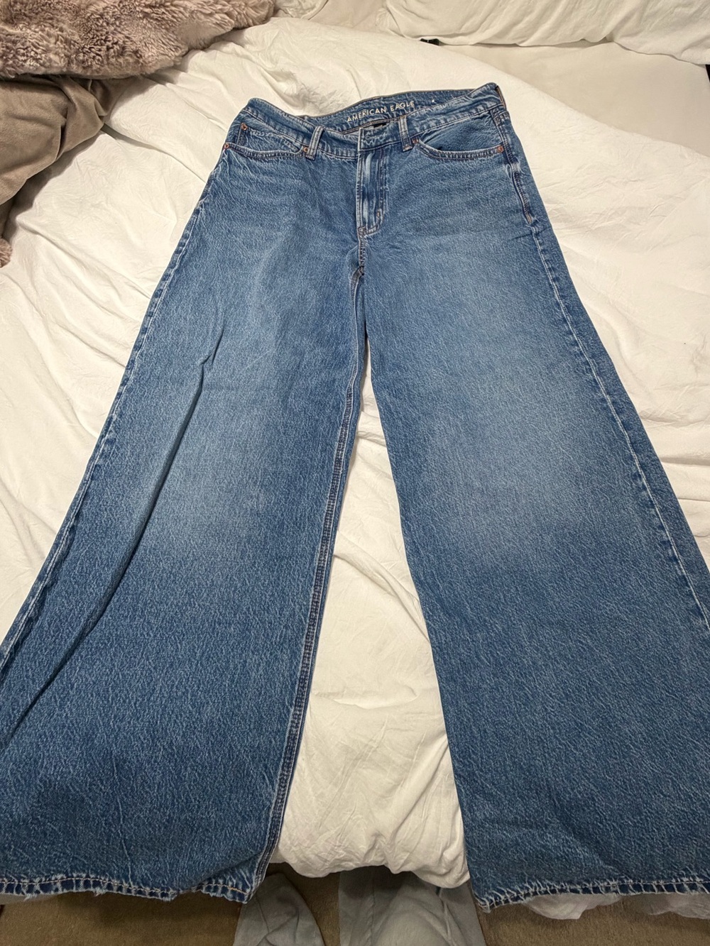 American Eagle Outfitters Light Blue Wide-Leg Jeans